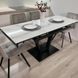 Обідній комплект стіл Maxi V base 1100-1700х700 Чорний + 4 стільця сірих на чорних ніжках
