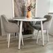 Обідній комплект стіл Oliver Білий 900x900 + 2 крісла Luna cірих на білих ніжках