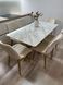 Обідній комплект розкладний стіл Lars 1500-1900х800 Золотий + 4 стільця Deco на золотих ніжках