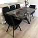 Обідній комплект розкладний стіл Lars 1500-1900х800 Чорний + 4 стільця Jam чорні на чорних ніжках