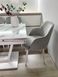 Обідній комплект стіл Maxi V base 1100-1700х700 Білий + 4 сірих крісла на білих ніжках