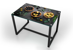 Обеденный стол в стиле лофт Range (Range kitchen/black 05), 1100, 700, 750
