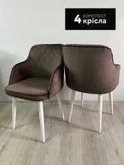 Комплект із 4 крісел Luna (white/brown4)