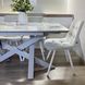 Обідній комплект стіл розкладний Lars 1500-1900х800 Сірий + 4 стільця Сірі на білих ніжках