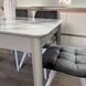 Обідній комплект стіл Chester 1100-1500х700 Сірий + 4 стільця Графіт на білих ніжках