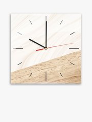 Скляний годинник 300х300 бежево-коричневий (Clock/02)