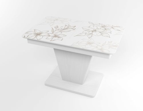 Обідній розкладний стіл Slide білий white/09, Біле дерево, 1100, 700, 750, 1500