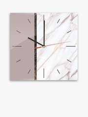Годинник скляний 300х300 сіро-рожевий (Clock/05)