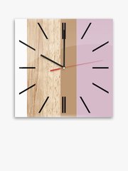 Квадратний годинник 300х300 коричнево-рожевий (Clock/06)