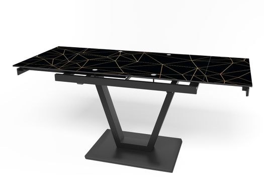 Обідній стіл розкладний Maxi V чорний (MaxiV/black/07), 1100, 700, 750, 1700