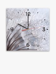 Скляний годинник 300х300 сіро голубий (Clock/11)