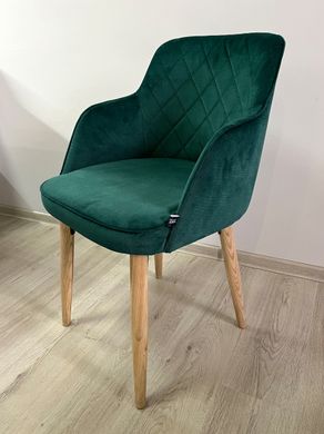 Крісло Luna зелене, дерев'яні ніжки