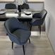 Обідній комплект стіл Maxi V base 1100-1700х700 Чорний + 4 графітові крісла на чорних ніжках