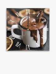 Скляний годинник Шоколад 300х300 коричневий (Clock/19)