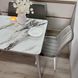 Обідній комплект стіл Chester 1100-1500х700 Сірий + 4 стільця Деко сірі на білих ніжках